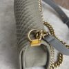 Chanel Old Medium Boy Denim Bag In Olive