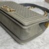 Chanel Old Medium Boy Denim Bag In Olive