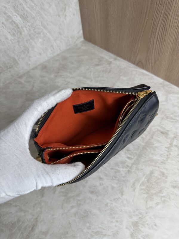 Louis Vuitton Lambskin Embossed Monogram Coussin BB Black
