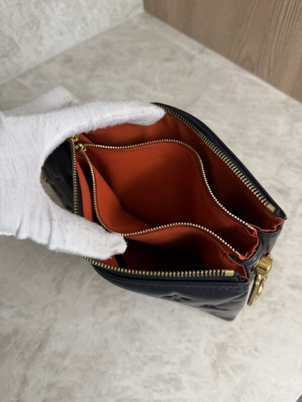 Louis Vuitton Lambskin Embossed Monogram Coussin BB Black