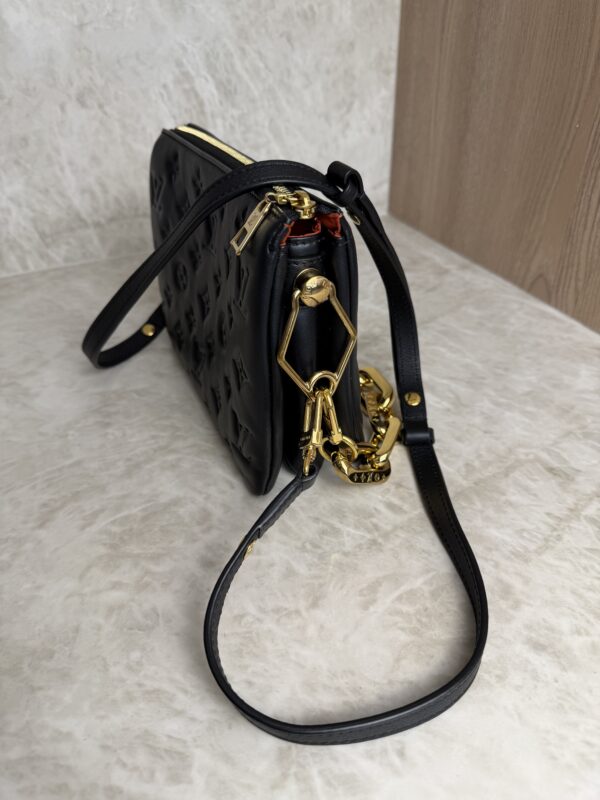 Louis Vuitton Lambskin Embossed Monogram Coussin BB Black
