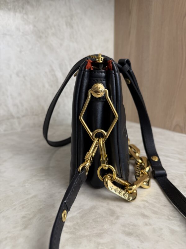 Louis Vuitton Lambskin Embossed Monogram Coussin BB Black