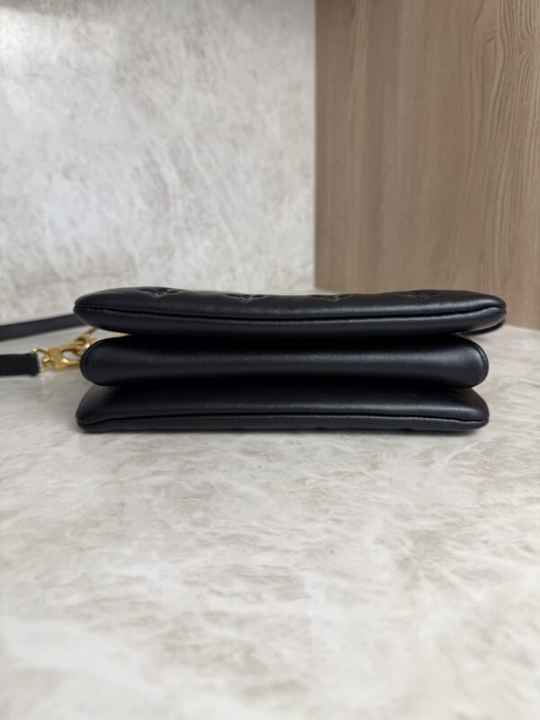Louis Vuitton Lambskin Embossed Monogram Coussin BB Black