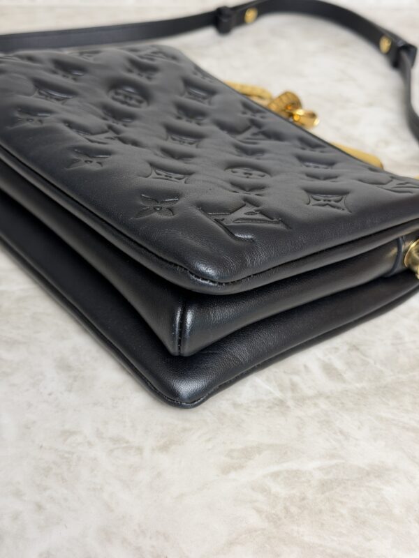 Louis Vuitton Lambskin Embossed Monogram Coussin BB Black