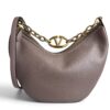 Valentino Garavani VLogo Moon Medium Grainy Calfskin Hobo Bag with Chain Clay