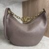Valentino Garavani VLogo Moon Medium Grainy Calfskin Hobo Bag with Chain Clay