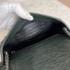 Saint Laurent (YSL) Crinkled Calfskin Matelasse Monogram Niki Chain Wallet Dark Green