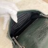 Saint Laurent (YSL) Crinkled Calfskin Matelasse Monogram Niki Chain Wallet Dark Green