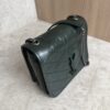 Saint Laurent (YSL) Crinkled Calfskin Matelasse Monogram Niki Chain Wallet Dark Green