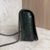 Saint Laurent (YSL) Crinkled Calfskin Matelasse Monogram Niki Chain Wallet Dark Green