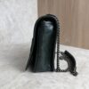 Saint Laurent (YSL) Crinkled Calfskin Matelasse Monogram Niki Chain Wallet Dark Green
