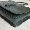 Saint Laurent (YSL) Crinkled Calfskin Matelasse Monogram Niki Chain Wallet Dark Green