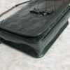 Saint Laurent (YSL) Crinkled Calfskin Matelasse Monogram Niki Chain Wallet Dark Green