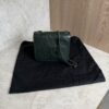 Saint Laurent (YSL) Crinkled Calfskin Matelasse Monogram Niki Chain Wallet Dark Green