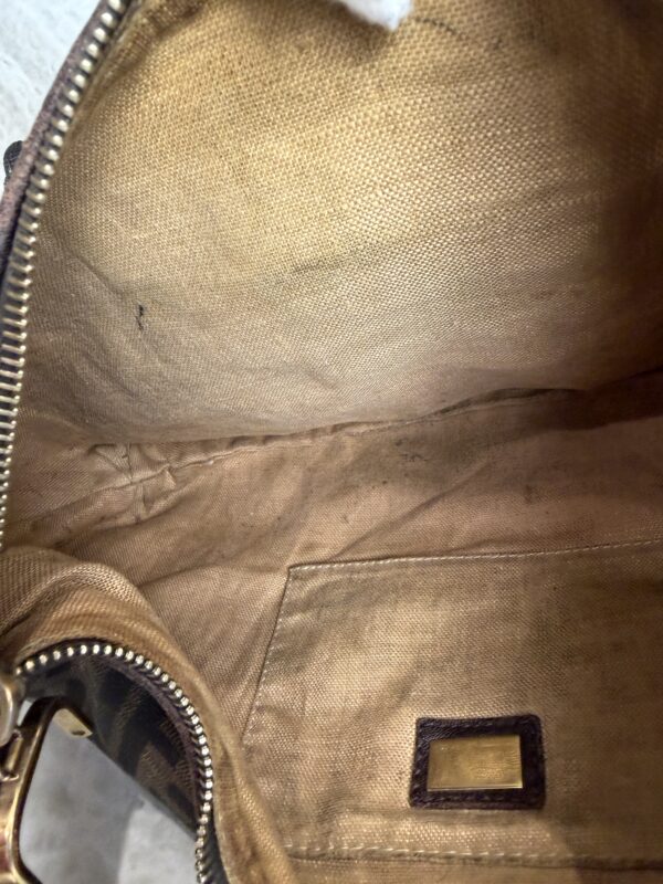 Fendi Zucca Nappa Nuvolata Vitello Tortuga Medium Spy Hobo Tobacco Moro