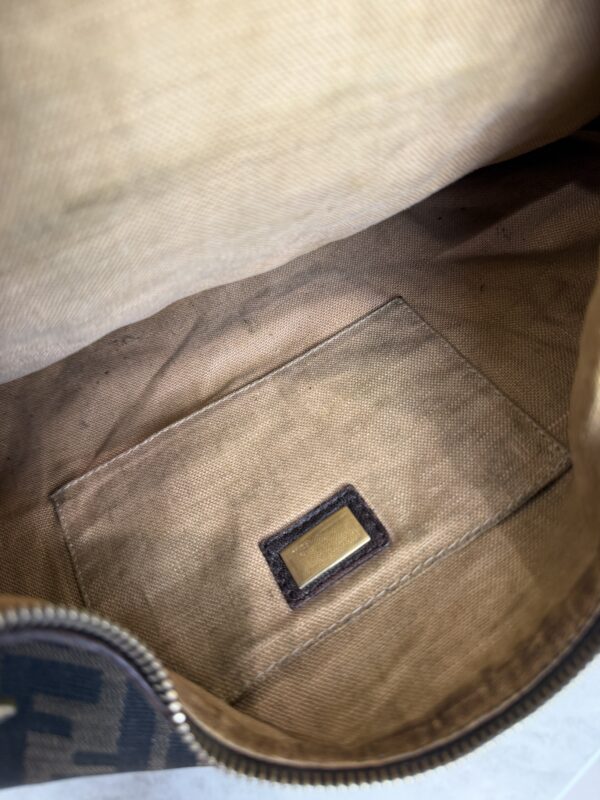 Fendi Zucca Nappa Nuvolata Vitello Tortuga Medium Spy Hobo Tobacco Moro