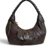 Fendi Zucca Nappa Nuvolata Vitello Tortuga Medium Spy Hobo Tobacco Moro