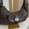 Fendi Zucca Nappa Nuvolata Vitello Tortuga Medium Spy Hobo Tobacco Moro