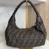 Fendi Zucca Nappa Nuvolata Vitello Tortuga Medium Spy Hobo Tobacco Moro