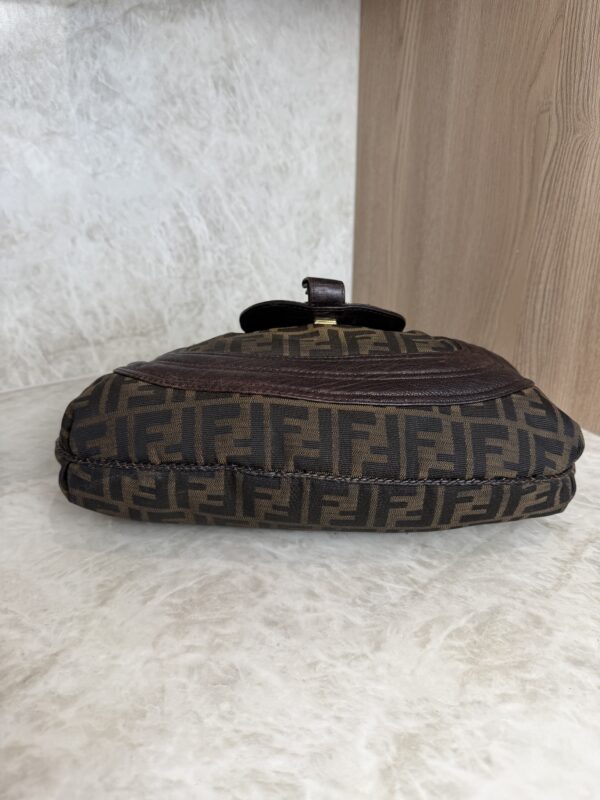 Fendi Zucca Nappa Nuvolata Vitello Tortuga Medium Spy Hobo Tobacco Moro