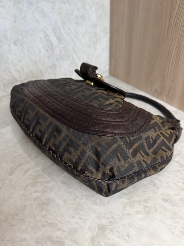 Fendi Zucca Nappa Nuvolata Vitello Tortuga Medium Spy Hobo Tobacco Moro