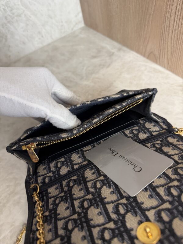 Christian Dior Oblique 30 Montaigne 2-In-1 Pouch Blue