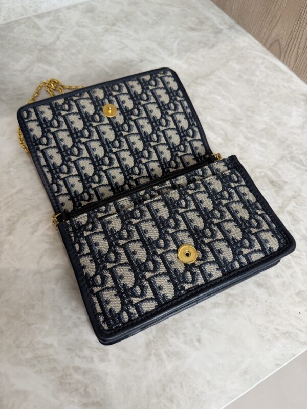 Christian Dior Oblique 30 Montaigne 2-In-1 Pouch Blue