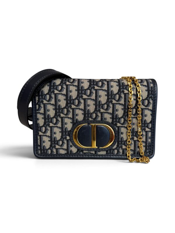 Christian Dior Oblique 30 Montaigne 2-In-1 Pouch Blue