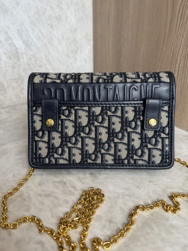 Christian Dior Oblique 30 Montaigne 2-In-1 Pouch Blue