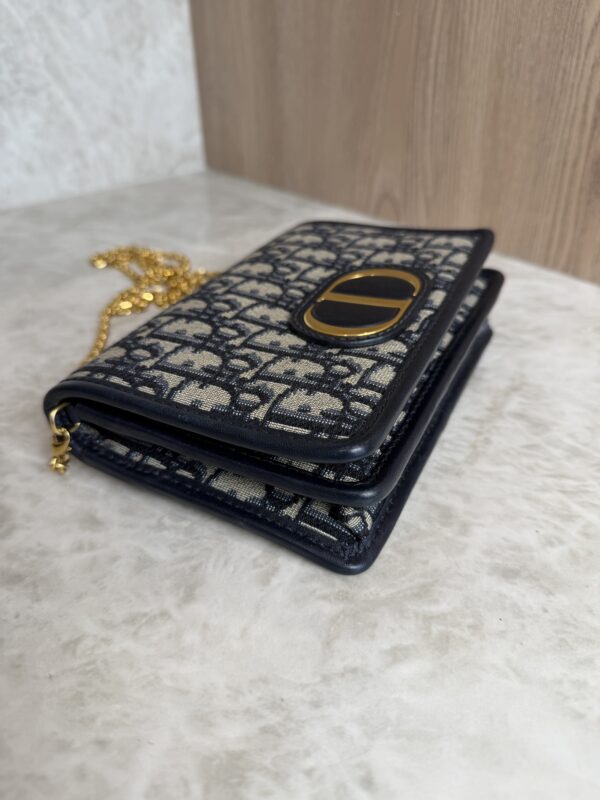 Christian Dior Oblique 30 Montaigne 2-In-1 Pouch Blue