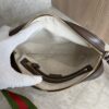 Gucci Monogram Jumbo GG Textured Dollar Calfskin Web Messenger Shoulder Bag Camel Ebony New Acero
