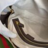 Gucci Monogram Jumbo GG Textured Dollar Calfskin Web Messenger Shoulder Bag Camel Ebony New Acero