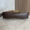 Gucci Monogram Jumbo GG Textured Dollar Calfskin Web Messenger Shoulder Bag Camel Ebony New Acero