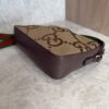 Gucci Monogram Jumbo GG Textured Dollar Calfskin Web Messenger Shoulder Bag Camel Ebony New Acero