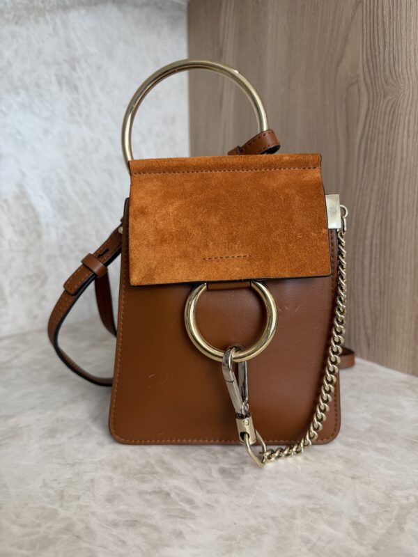 Chloe Faye Bracelet Crossbody Bag Leather and Suede Mini