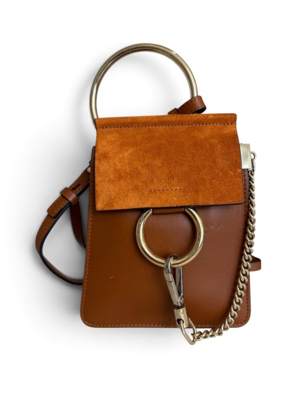 Chloe Faye Bracelet Crossbody Bag Leather and Suede Mini