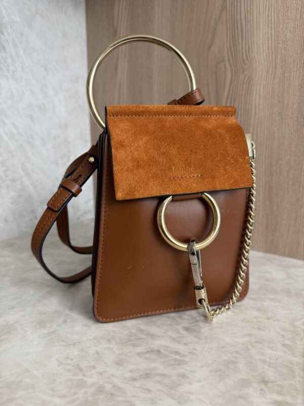 Chloe Faye Bracelet Crossbody Bag Leather and Suede Mini