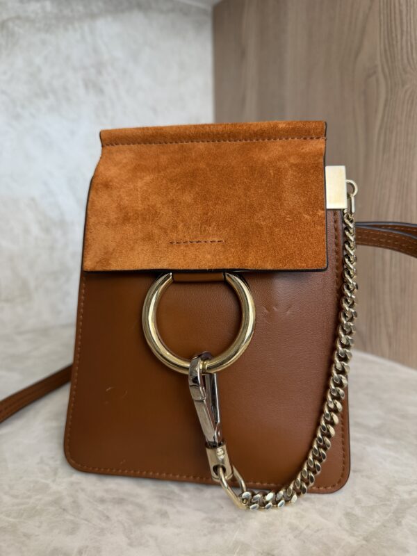 Chloe Faye Bracelet Crossbody Bag Leather and Suede Mini