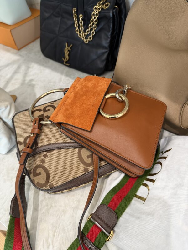 Chloe Faye Bracelet Crossbody Bag Leather and Suede Mini