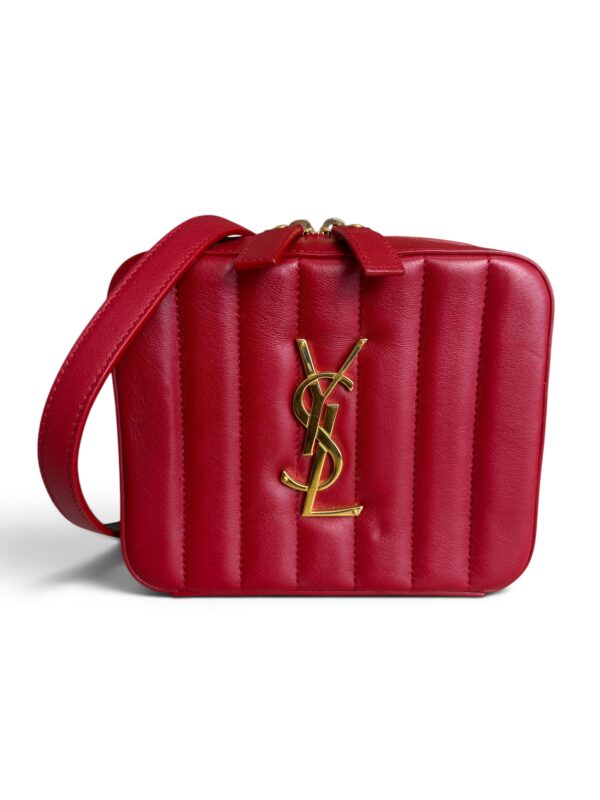 Saint Laurent (YSL) Red Quilted Leather Vicky Belt Bag