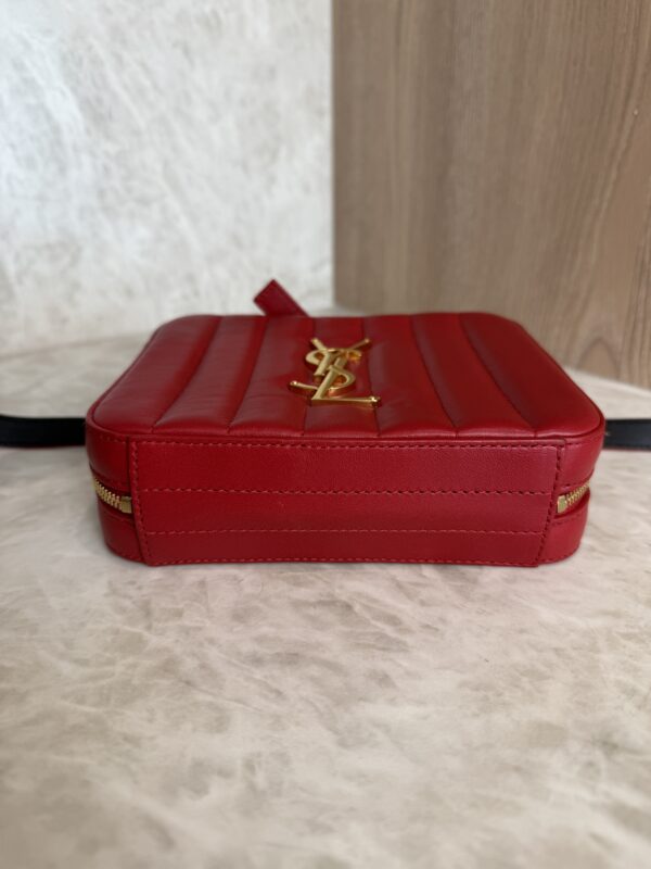Saint Laurent (YSL) Red Quilted Leather Vicky Belt Bag