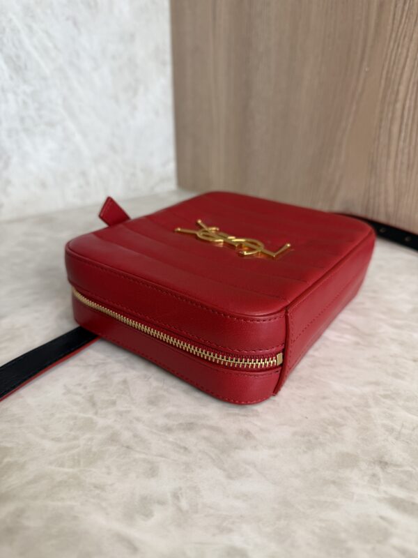 Saint Laurent (YSL) Red Quilted Leather Vicky Belt Bag