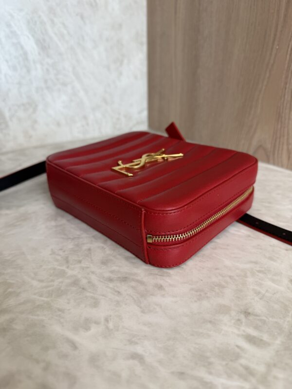 Saint Laurent (YSL) Red Quilted Leather Vicky Belt Bag