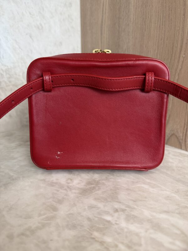 Saint Laurent (YSL) Red Quilted Leather Vicky Belt Bag