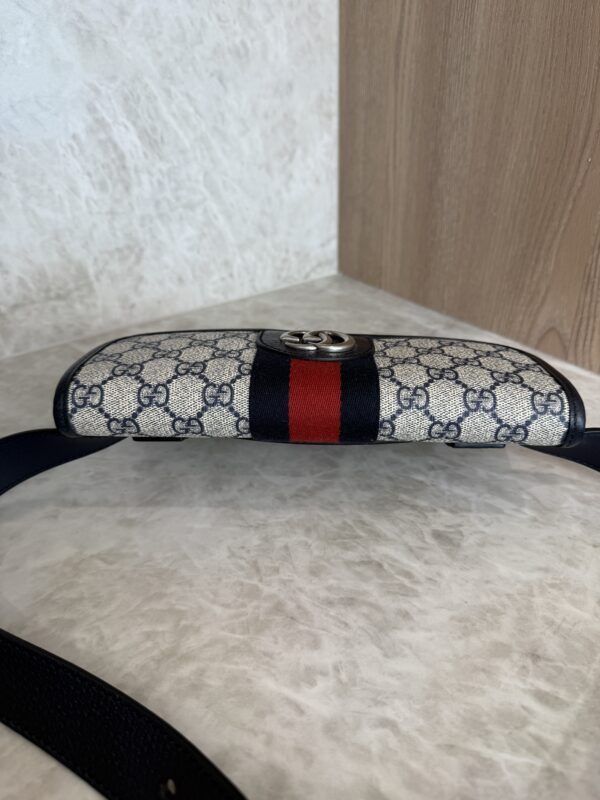 Gucci GG Supreme Monogram Web Small Ophidia Belt Bag 90 36 Beige Navy