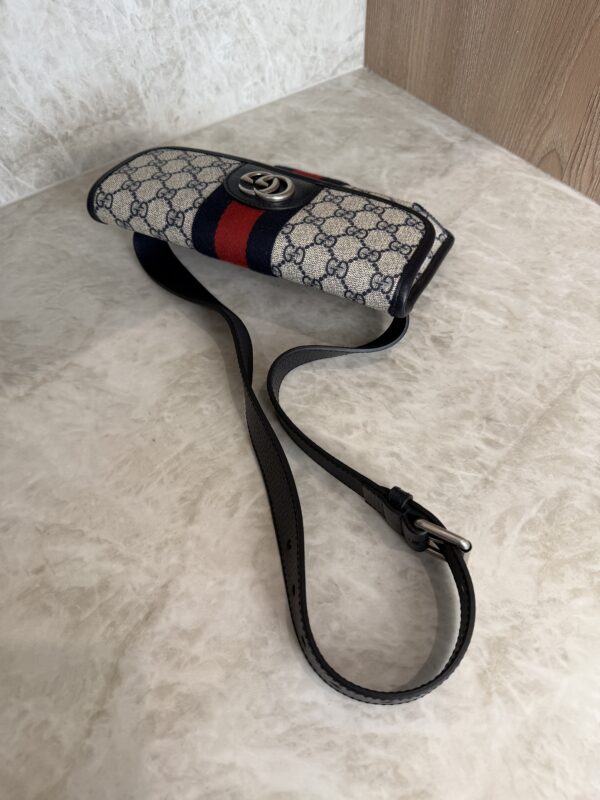 Gucci GG Supreme Monogram Web Small Ophidia Belt Bag 90 36 Beige Navy