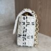Chanel Raffia Effect Medium Tweedy Flap Bag Black White