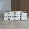 Chanel Raffia Effect Medium Tweedy Flap Bag Black White