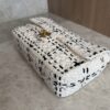 Chanel Raffia Effect Medium Tweedy Flap Bag Black White