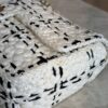 Chanel Raffia Effect Medium Tweedy Flap Bag Black White
